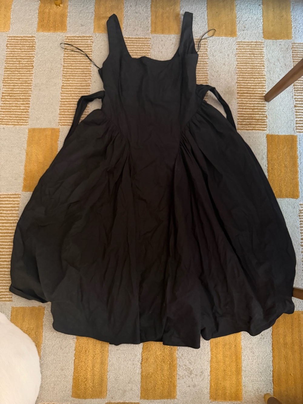 Astr Black Midi Dress with Square Neck